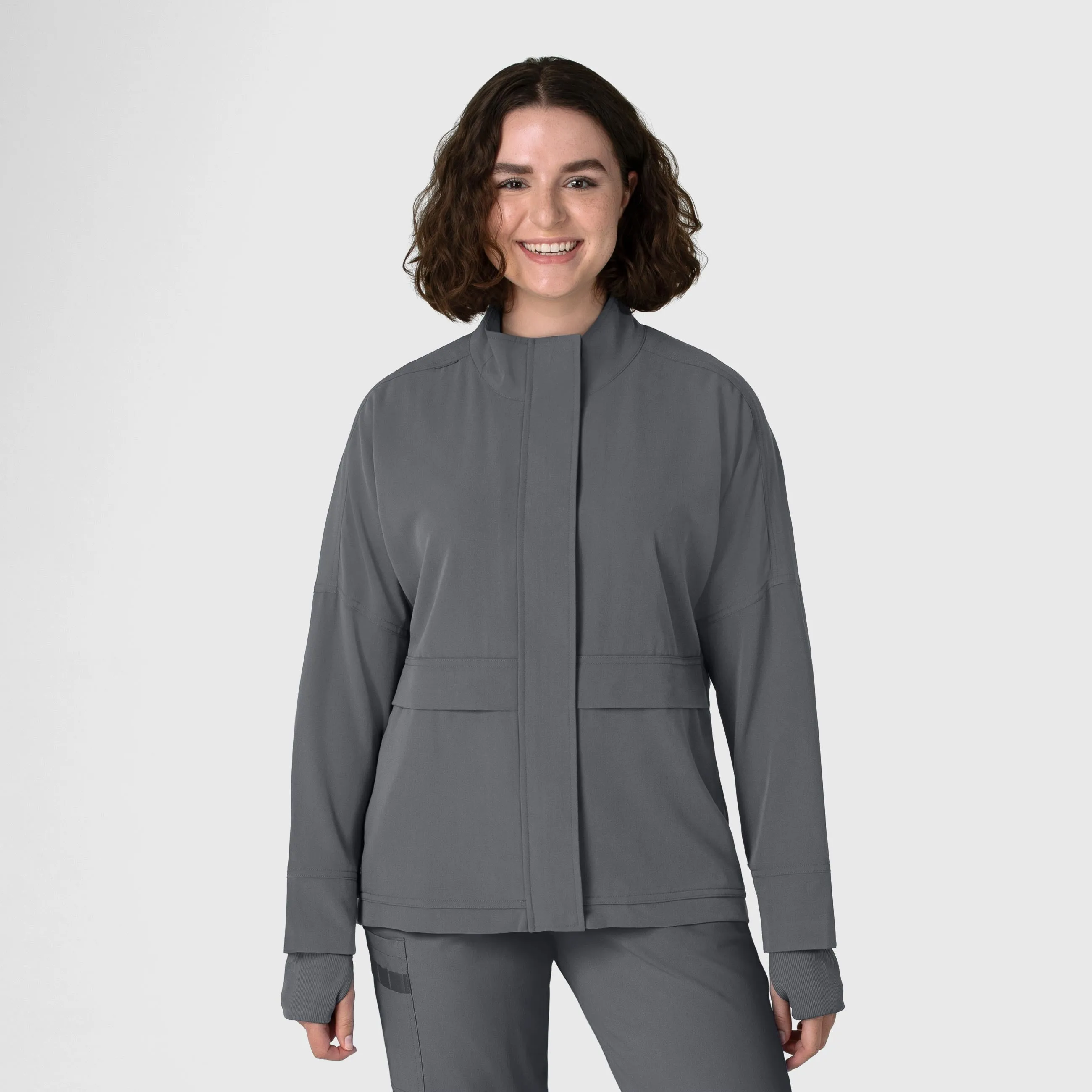 Layers 8132 Germs Happen Packable Scrub Jacket Pewter