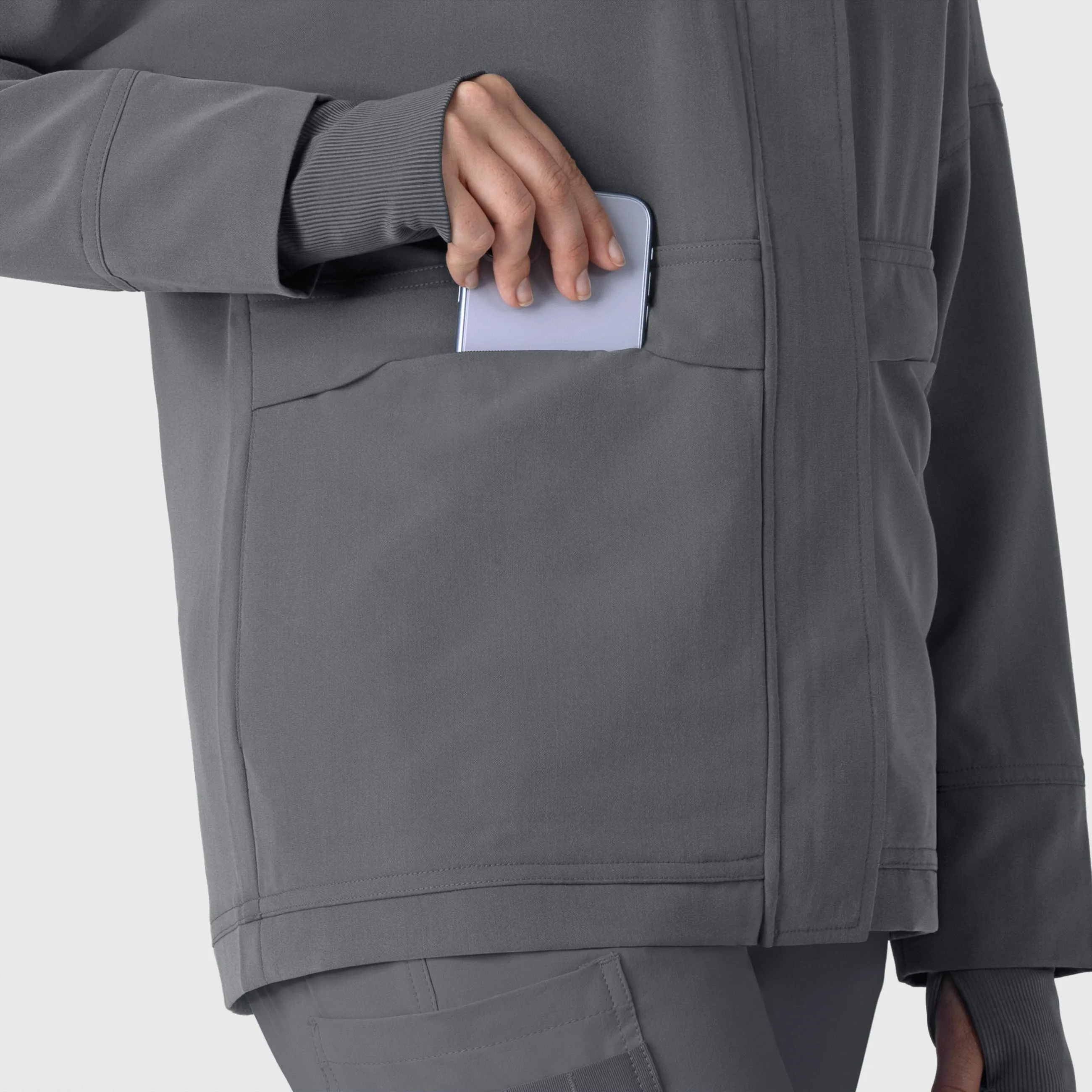 Layers 8132 Germs Happen Packable Scrub Jacket Pewter