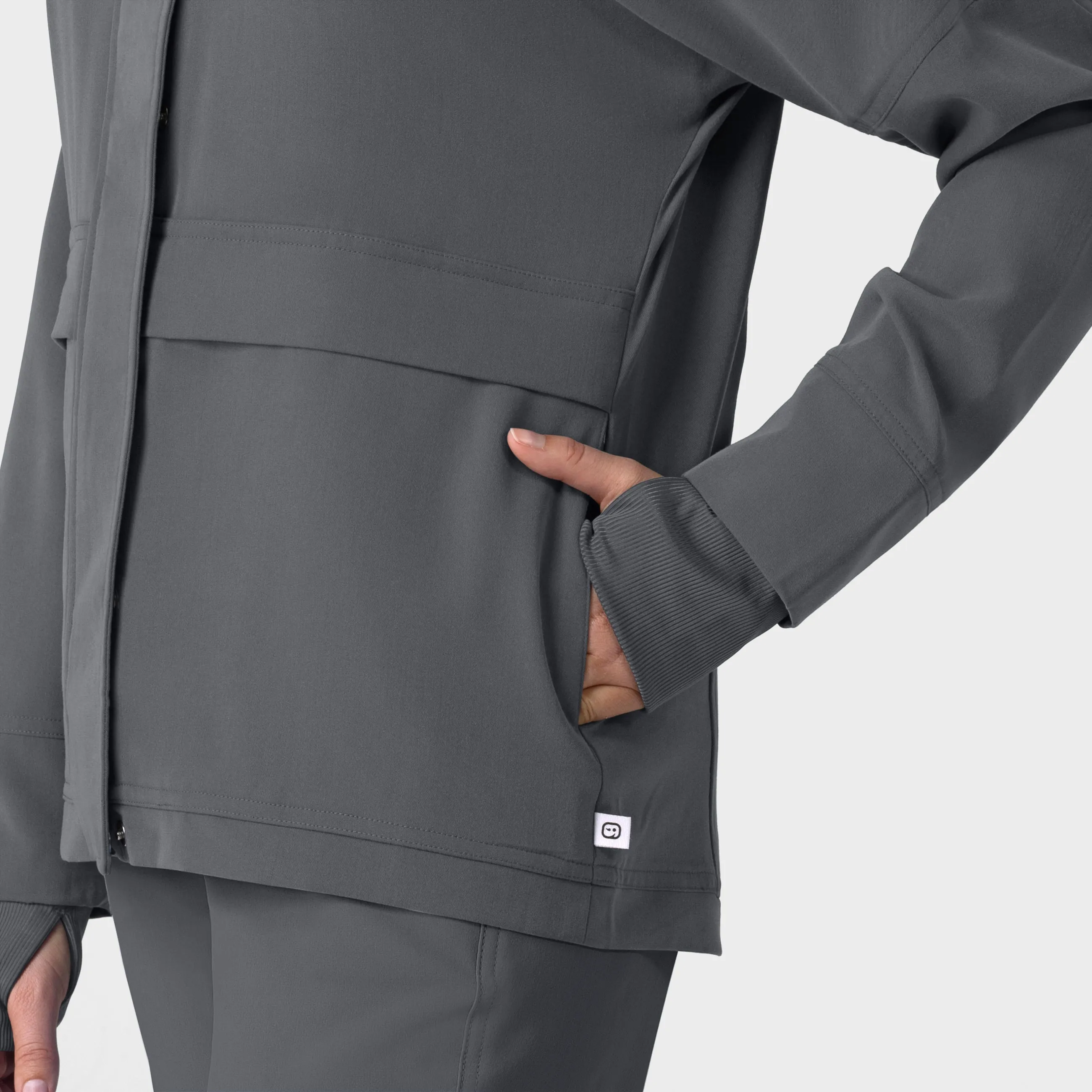 Layers 8132 Germs Happen Packable Scrub Jacket Pewter