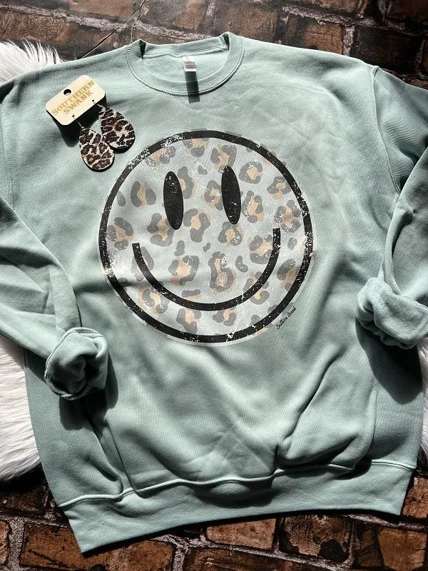 Leopard Smiley Sweatshirt