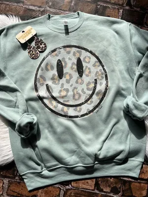 Leopard Smiley Sweatshirt