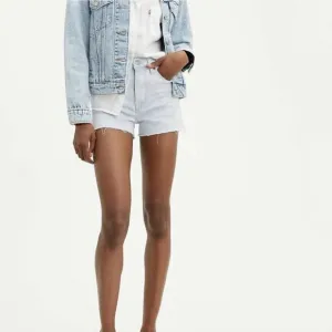 Levis cut off frayed jean denim shorts bleached light wash New