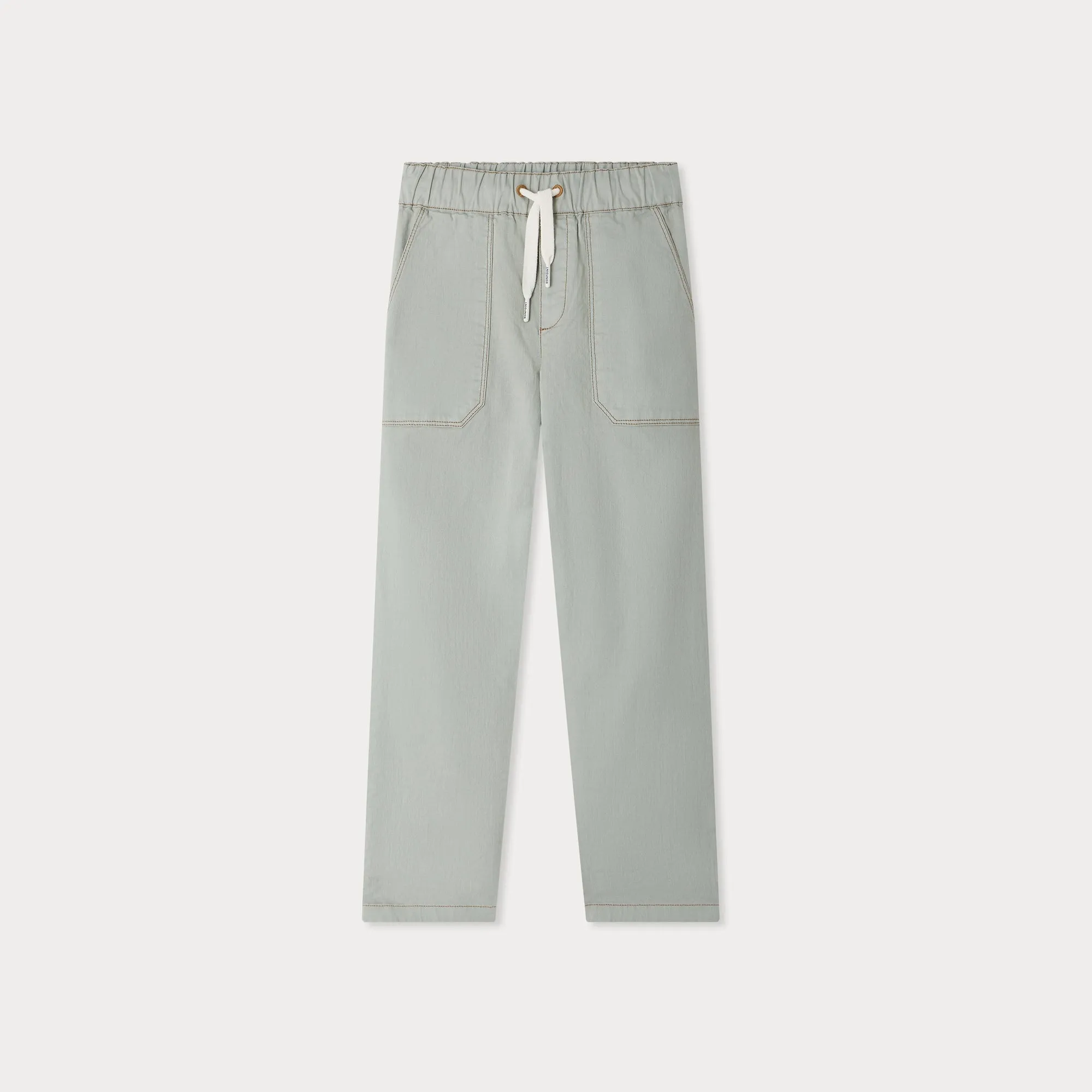 Light Blue Casual Cotton Pants