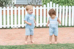 Light Blue Easter Smocked T-Shirt and Shorts Set