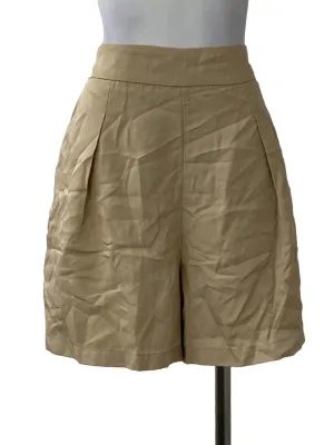 Light Brown Pleated Shorts