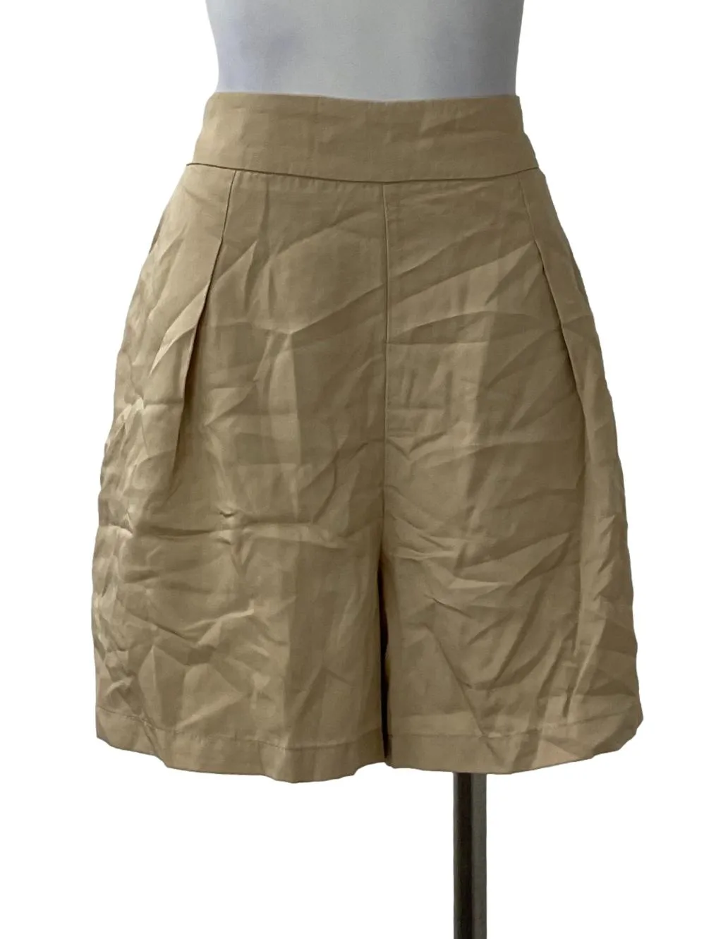 Light Brown Pleated Shorts