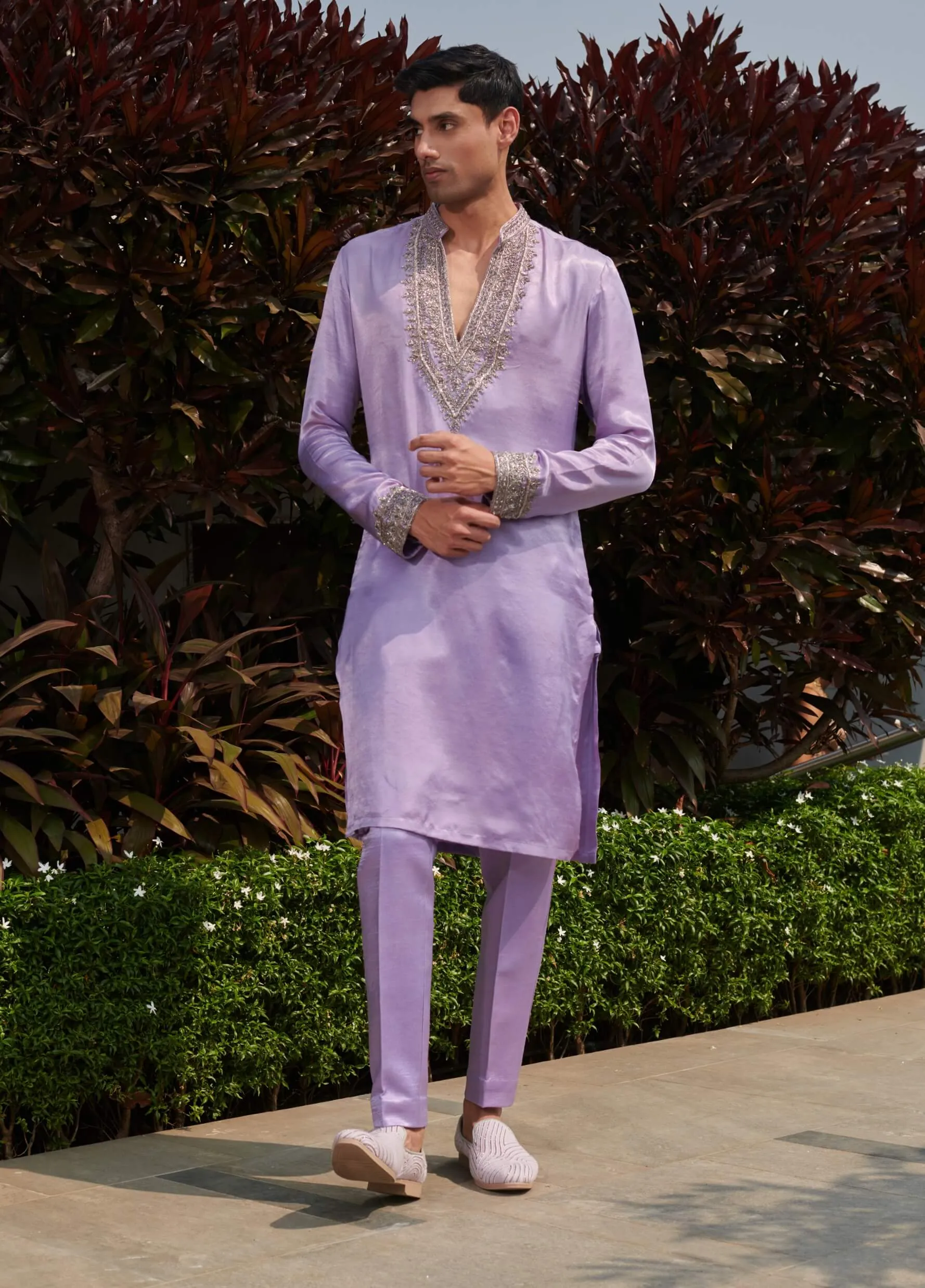 Lilac breeze straight kurta and pants