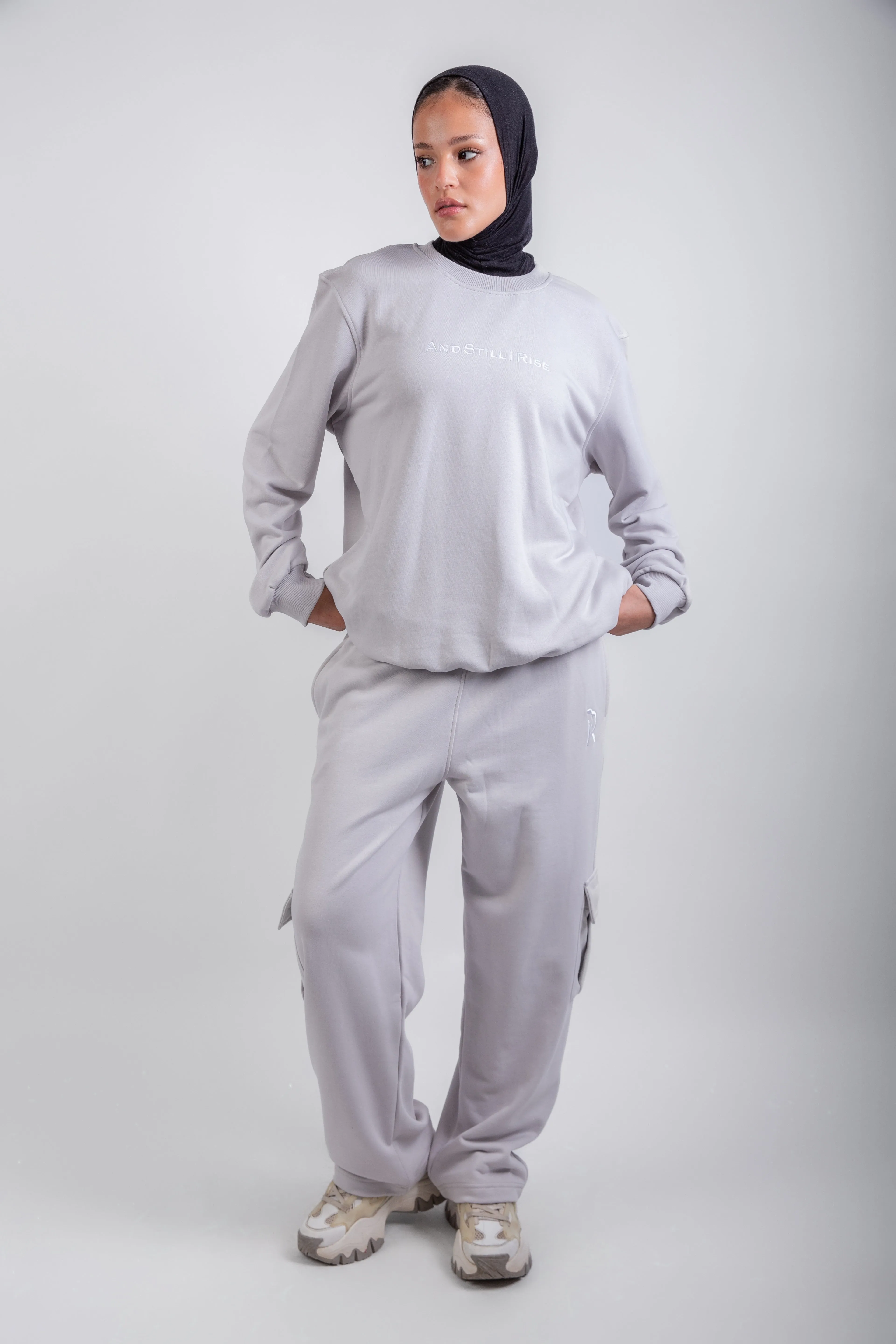Limited Edition Droopy Pants & Long Sleeve T-shirt-Silver Set