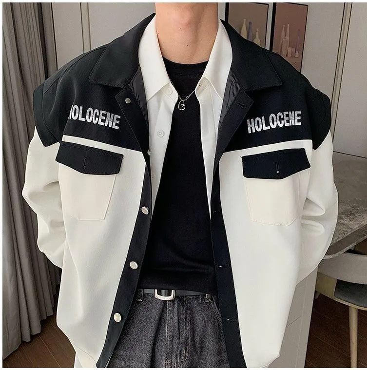 Loose Colorblock Baseball Jacket