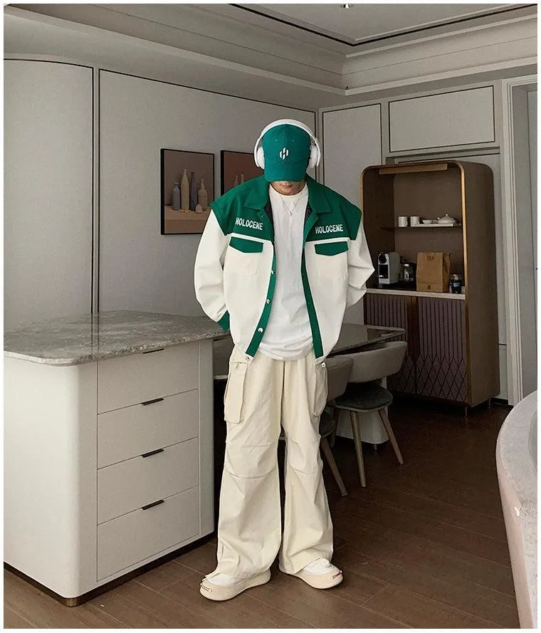 Loose Colorblock Baseball Jacket
