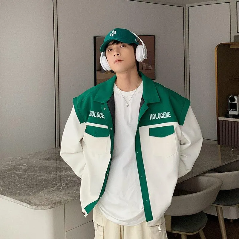 Loose Colorblock Baseball Jacket