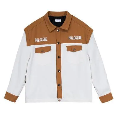 Loose Colorblock Baseball Jacket