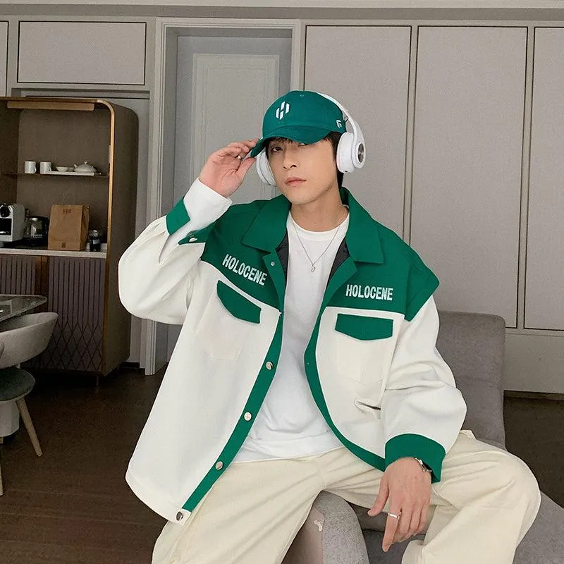 Loose Colorblock Baseball Jacket
