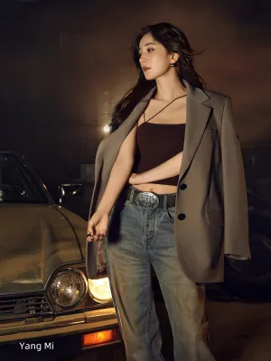 Loose Fit Single Breasted Suit Jacket