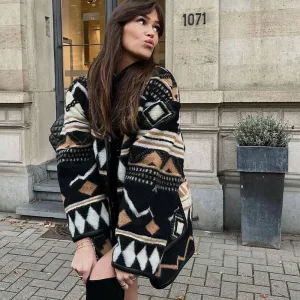 Loose Geometric Boho Jacket
