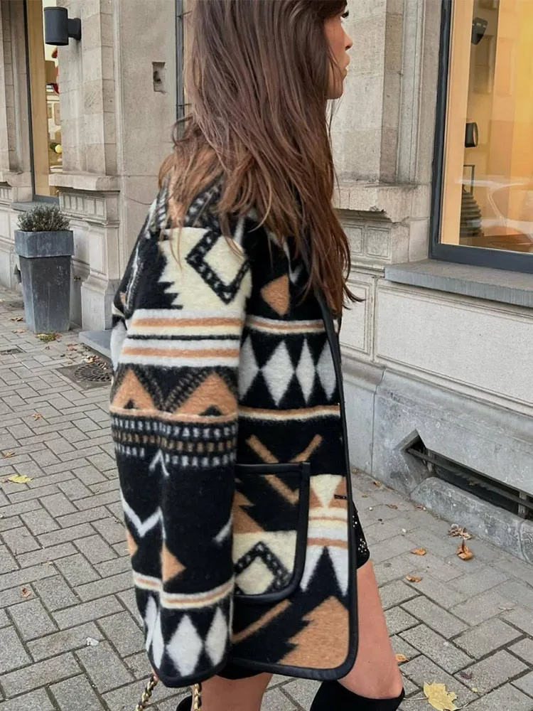 Loose Geometric Boho Jacket