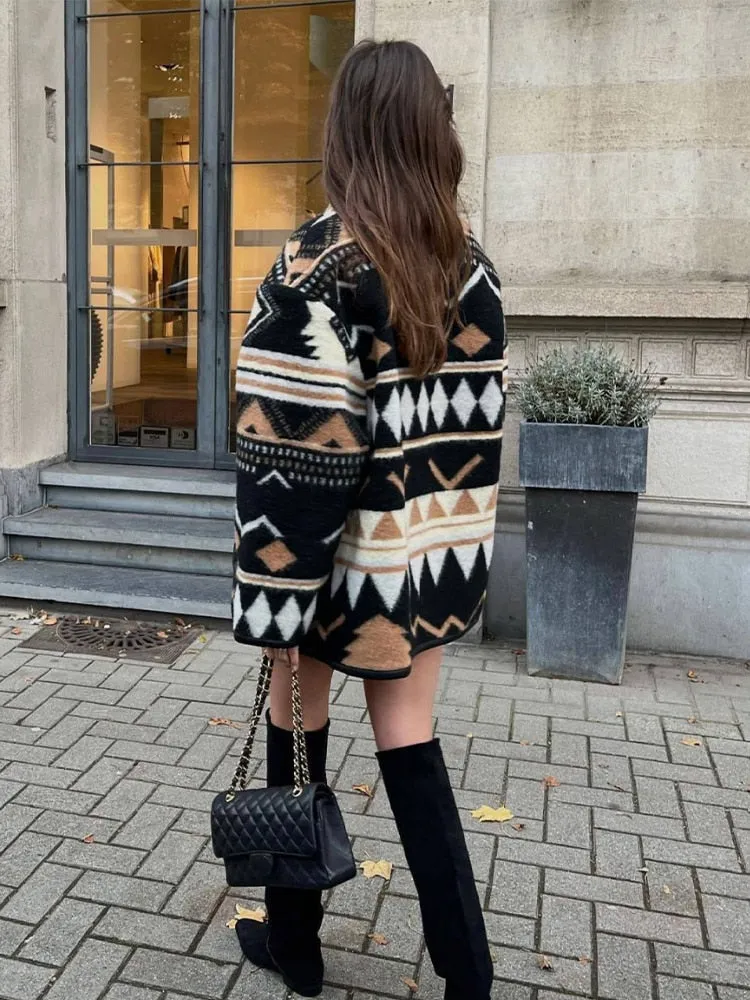 Loose Geometric Boho Jacket