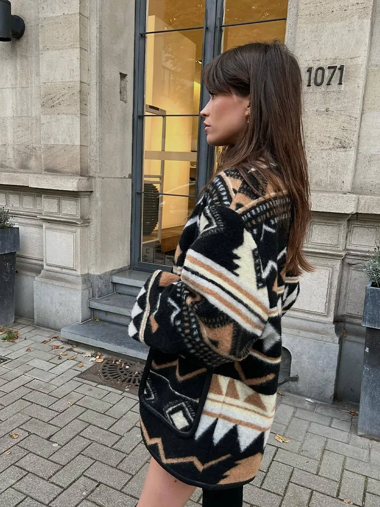 Loose Geometric Boho Jacket