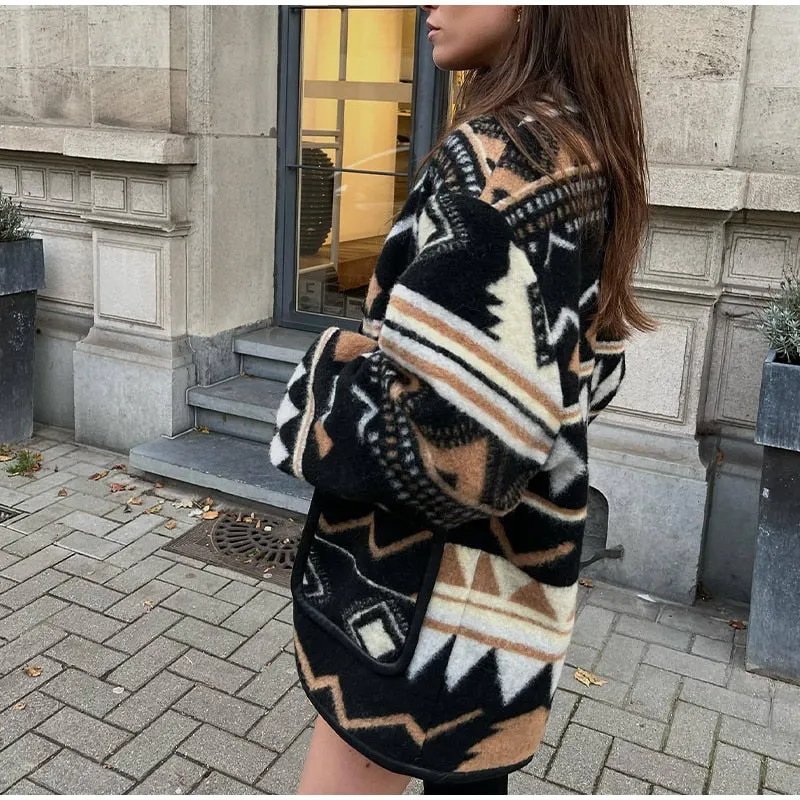 Loose Geometric Boho Jacket