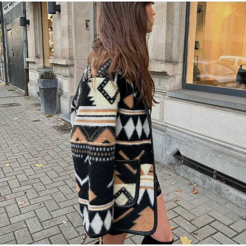 Loose Geometric Boho Jacket