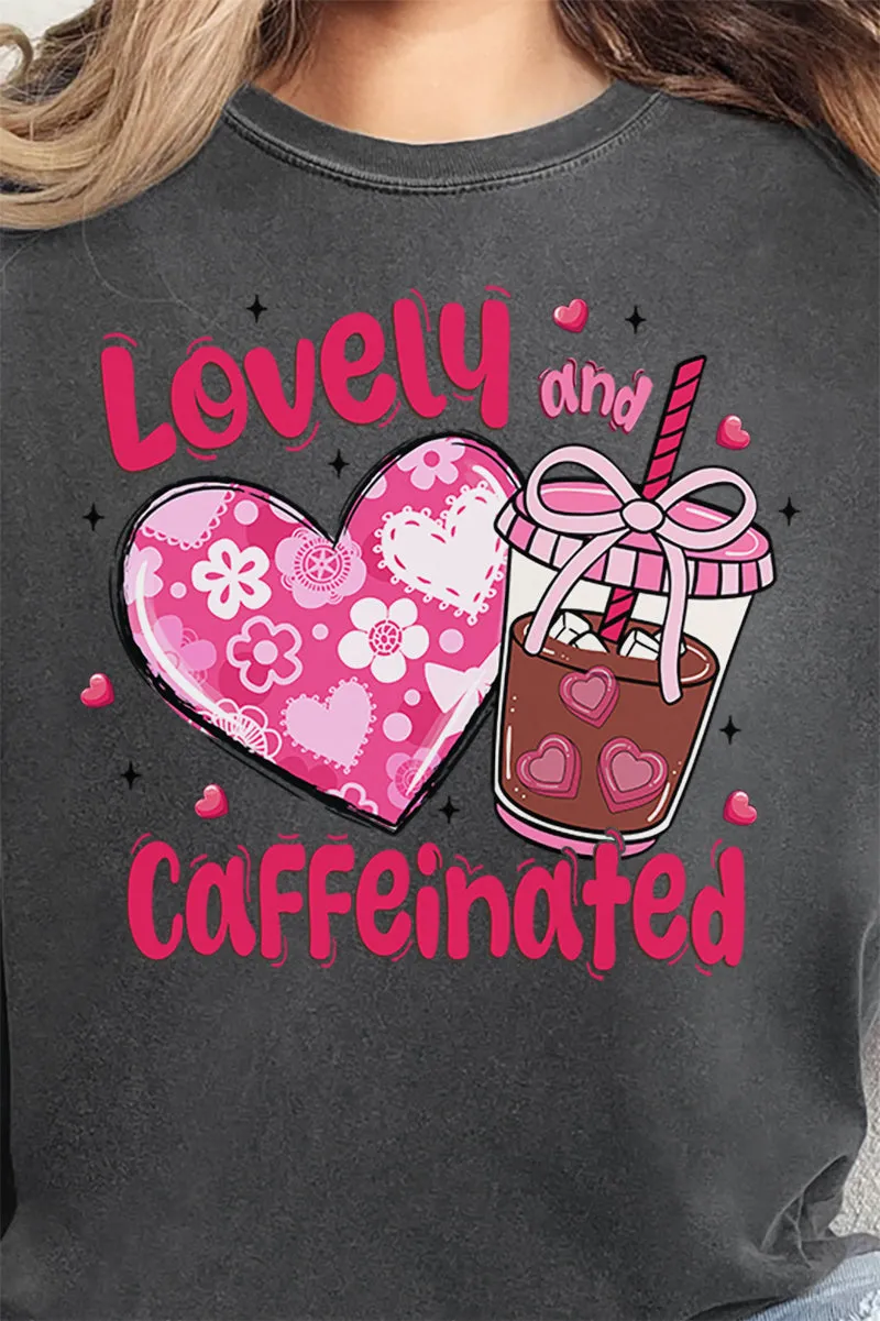 Lovely And Caffeinated Comfort Colors Adult Ring-Spun Cotton Tee