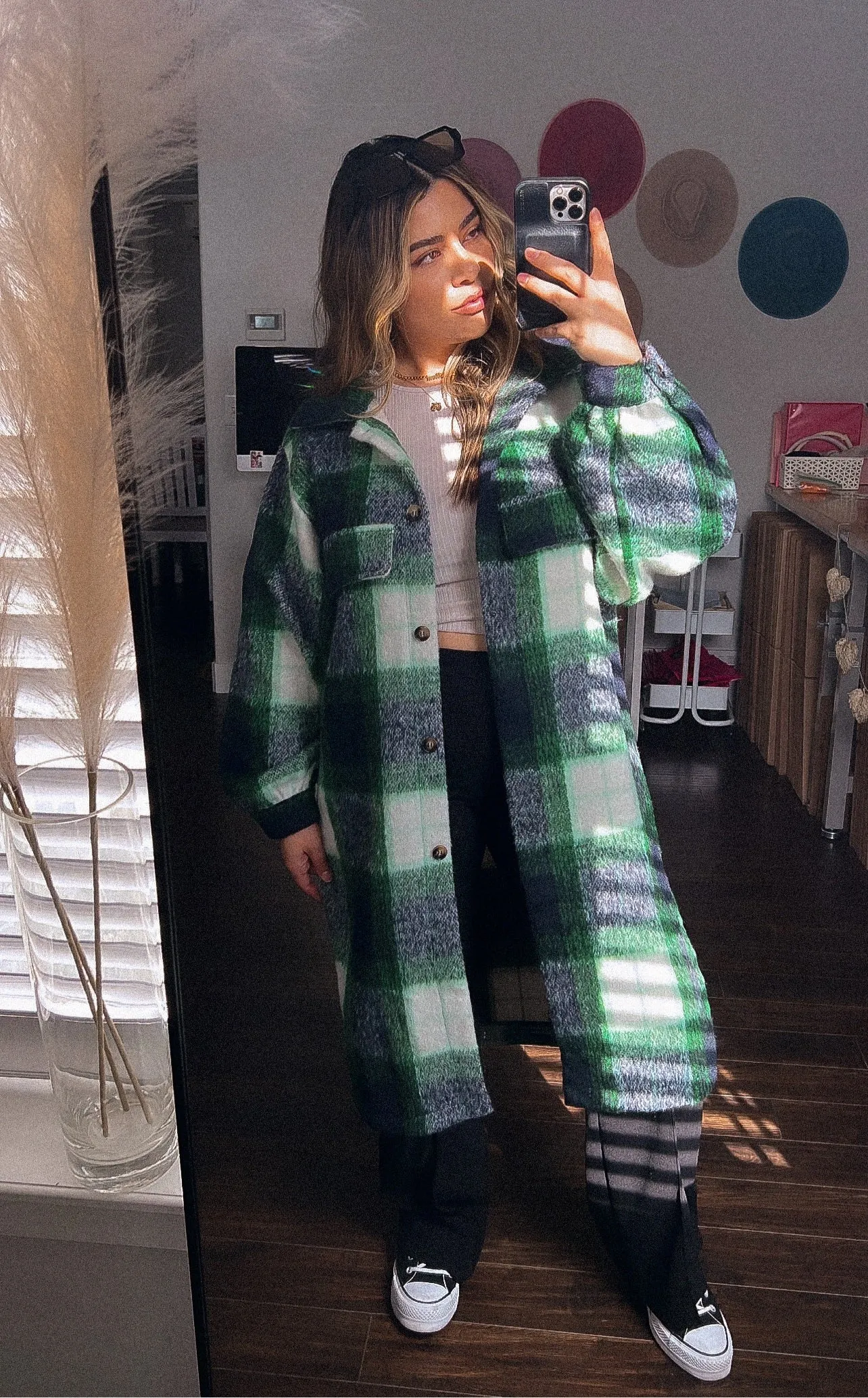 lucky you plaid long jacket  on his