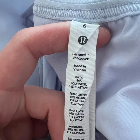 Lululemon Court Rival High Rise Skort Light Purple Women's Size 6