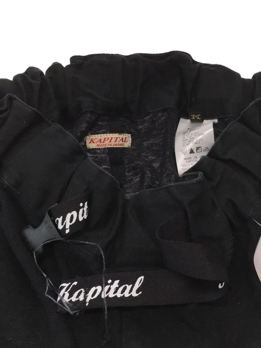 [M] Kapital Stripe Pattern Belted Shorts Black