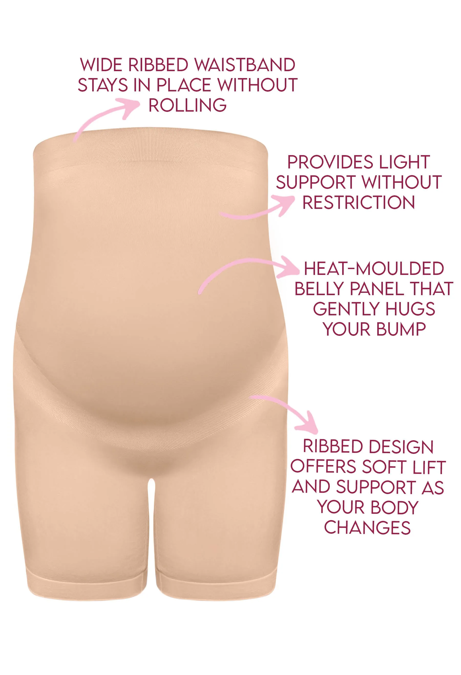 Maternity Shorts with Tummy Support - 2 Pack