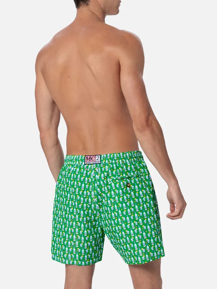 MC2 SAINT BARTH Men Lightweight Fabric Swim Shorts Lighting Micro Fantasy Vodka St. Barth