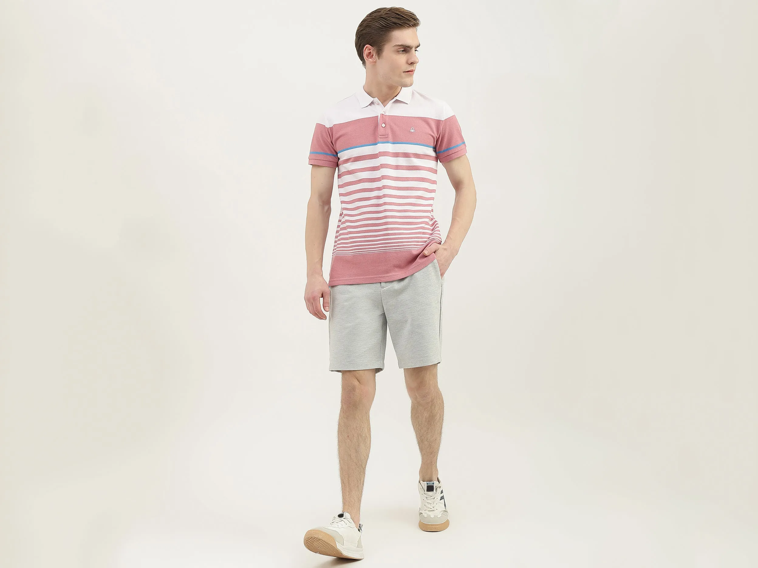 Men Textured Slim Fit Shorts