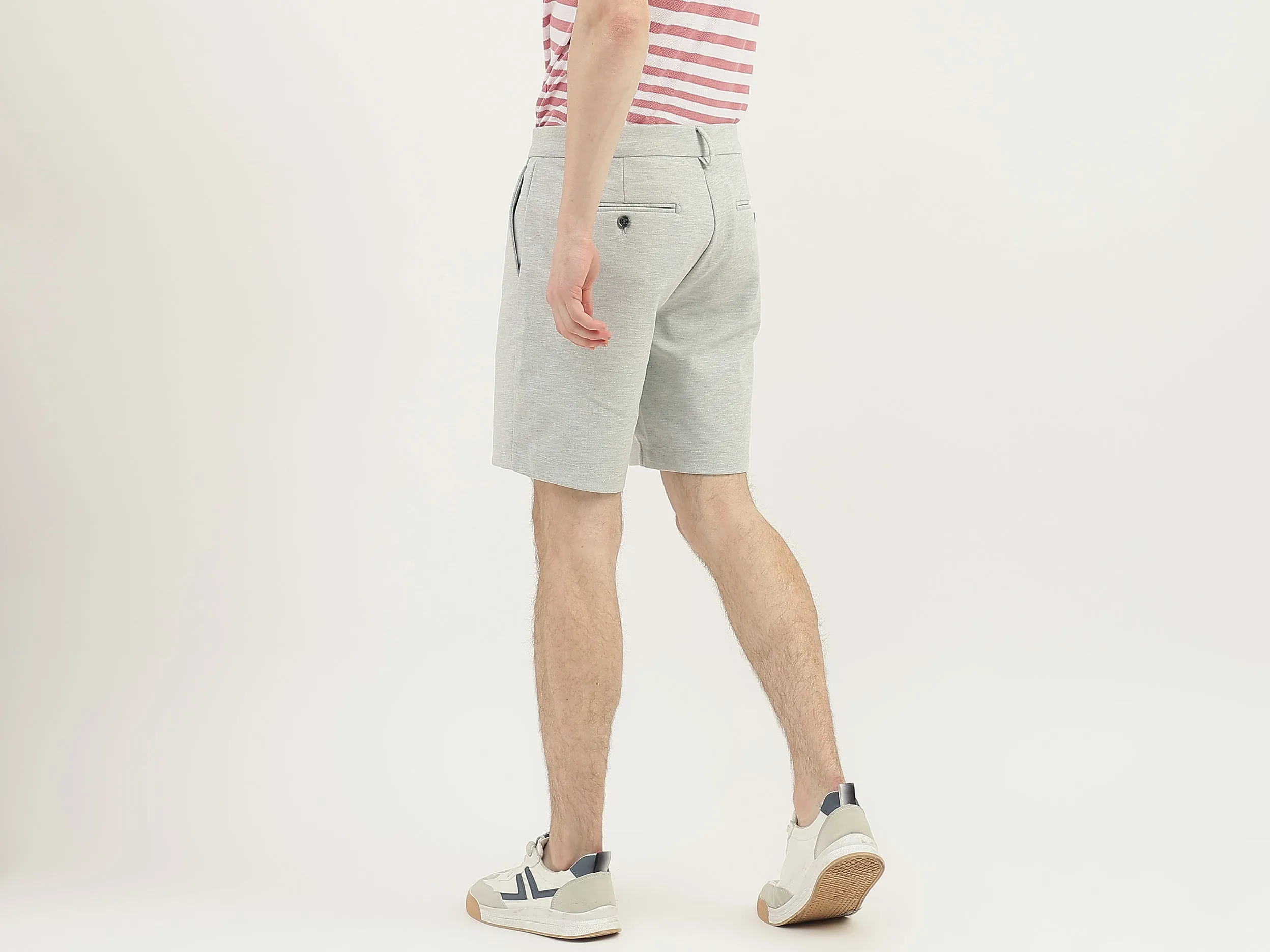 Men Textured Slim Fit Shorts