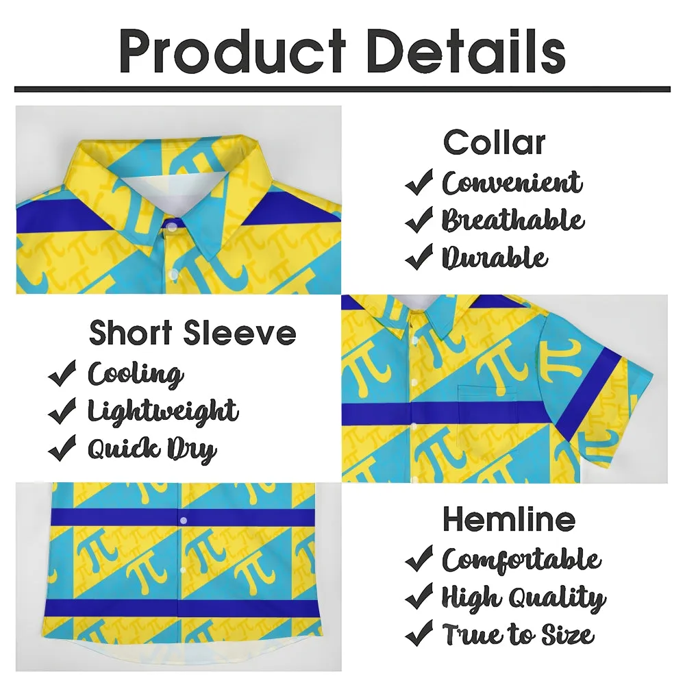 Men's Funny Math Printed Button Down Casual Shirts 2407001358