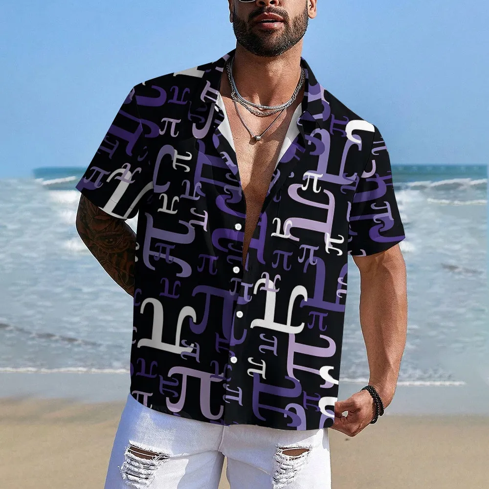 Men's Funny Math Printed Button Down Casual Shirts 2407001358
