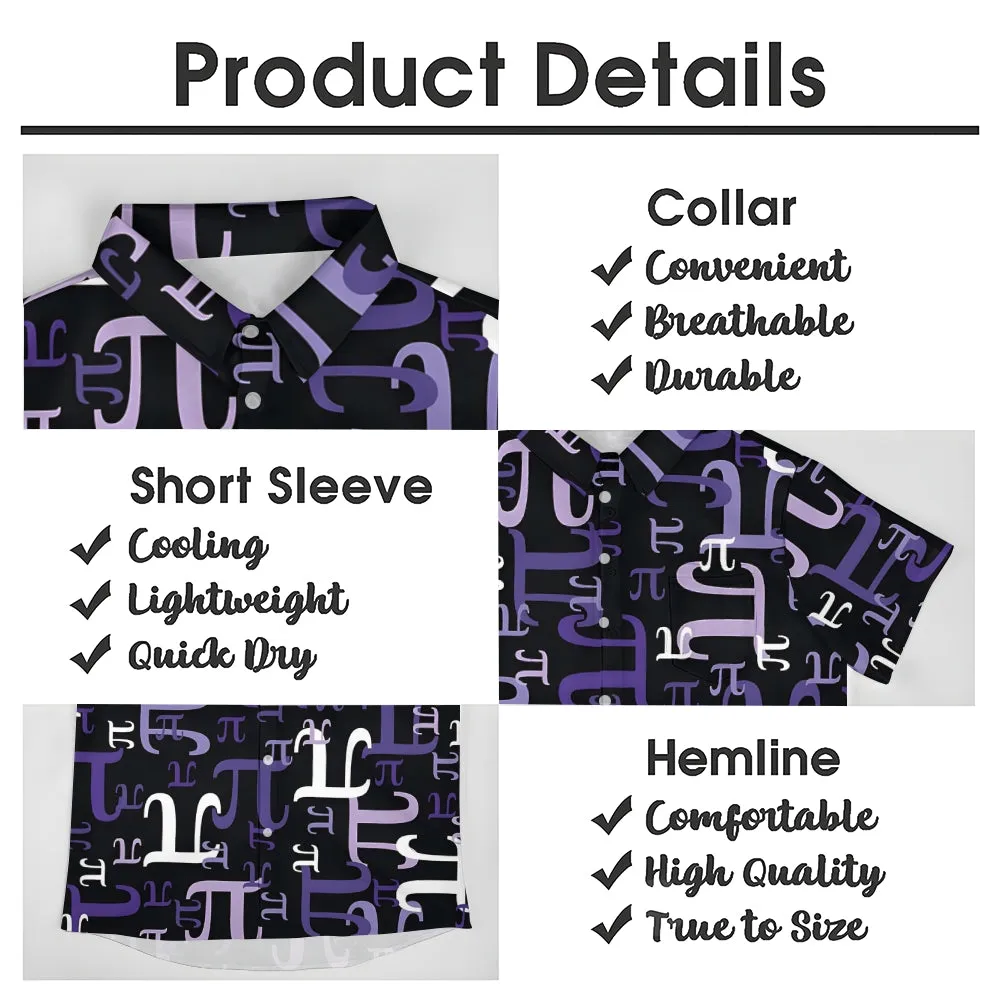 Men's Funny Math Printed Button Down Casual Shirts 2407001358