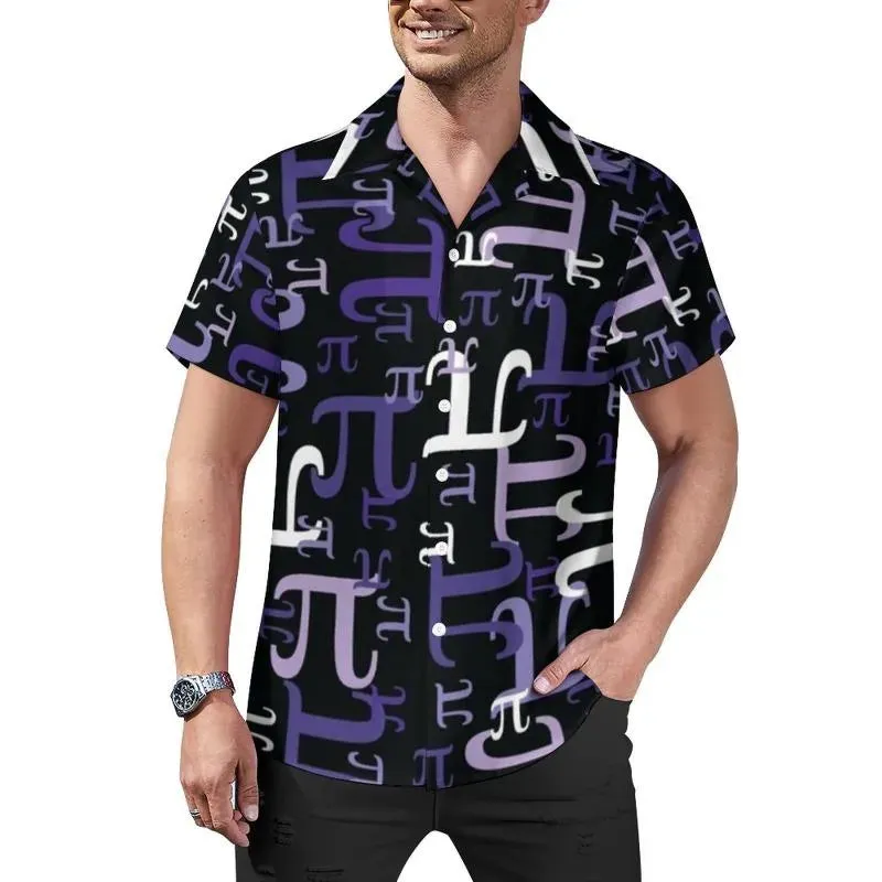 Men's Funny Math Printed Button Down Casual Shirts 2407001358