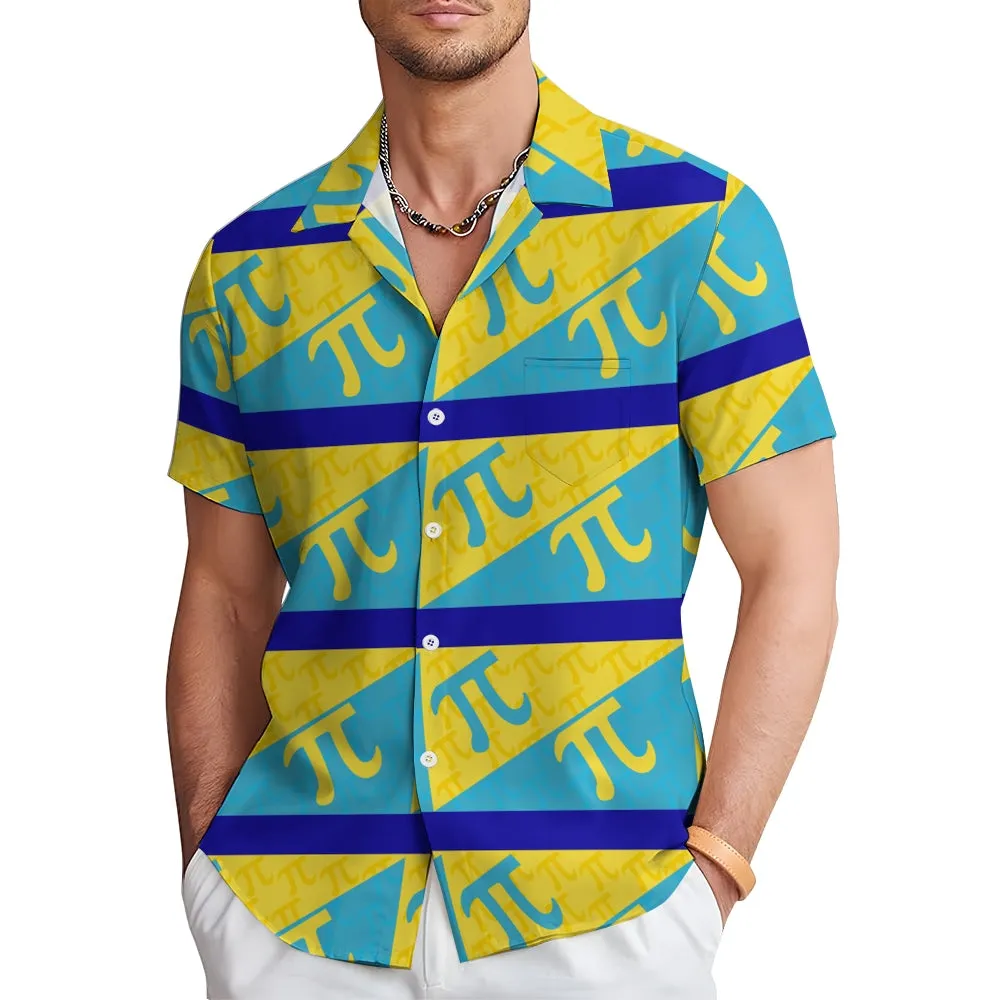 Men's Funny Math Printed Button Down Casual Shirts 2407001358