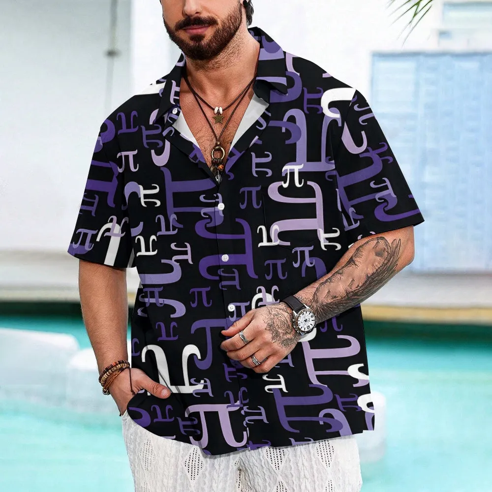 Men's Funny Math Printed Button Down Casual Shirts 2407001358