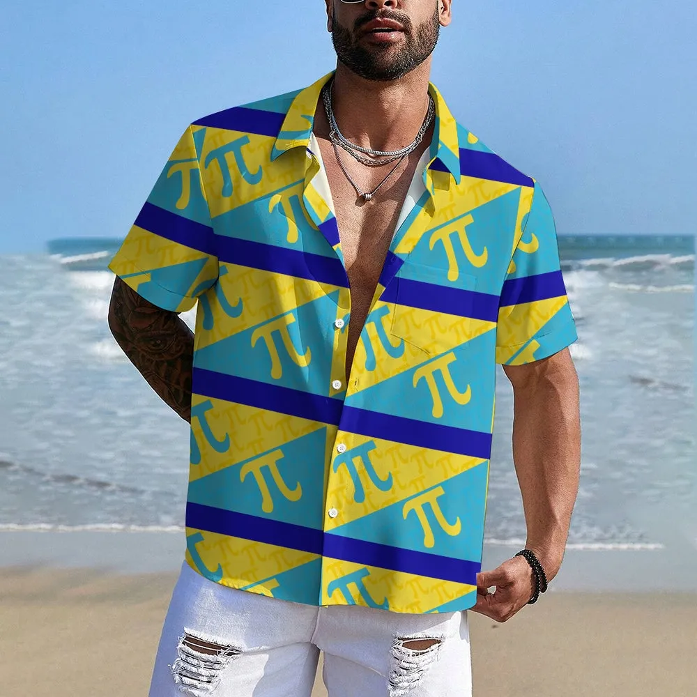 Men's Funny Math Printed Button Down Casual Shirts 2407001358