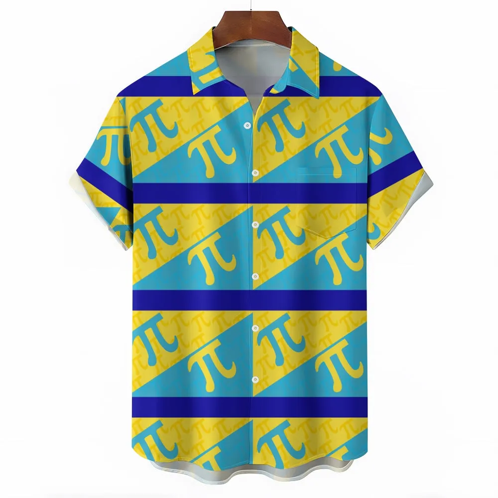 Men's Funny Math Printed Button Down Casual Shirts 2407001358