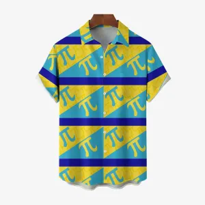 Men's Funny Math Printed Button Down Casual Shirts 2407001358