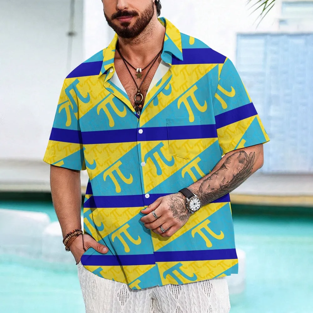 Men's Funny Math Printed Button Down Casual Shirts 2407001358