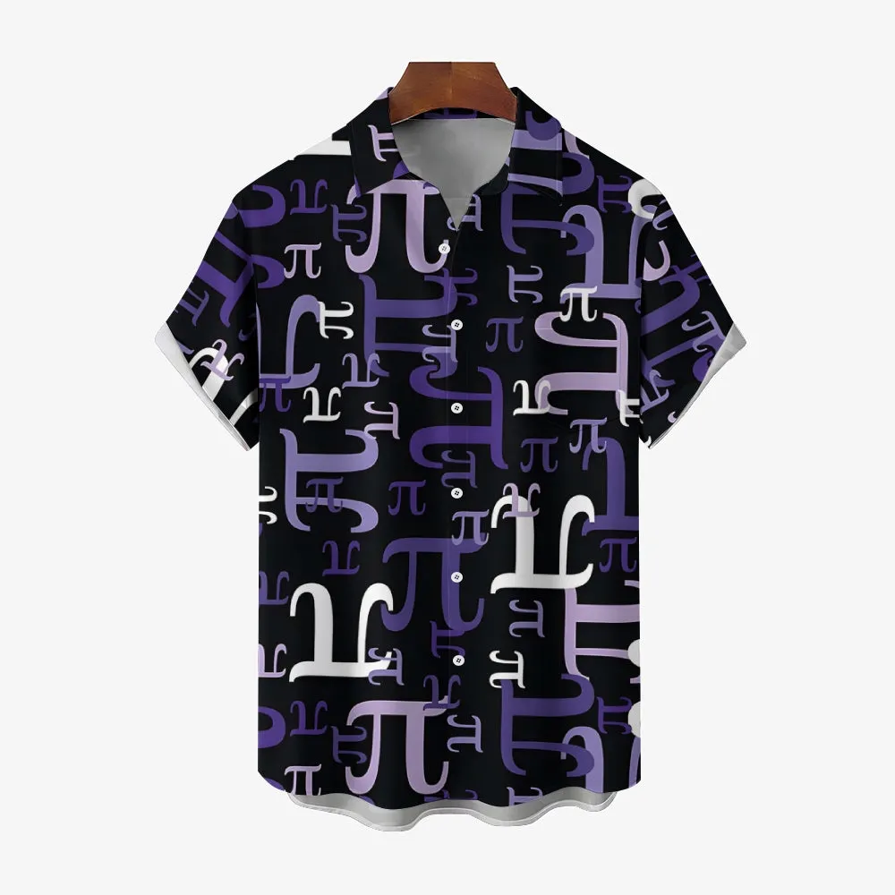 Men's Funny Math Printed Button Down Casual Shirts 2407001358