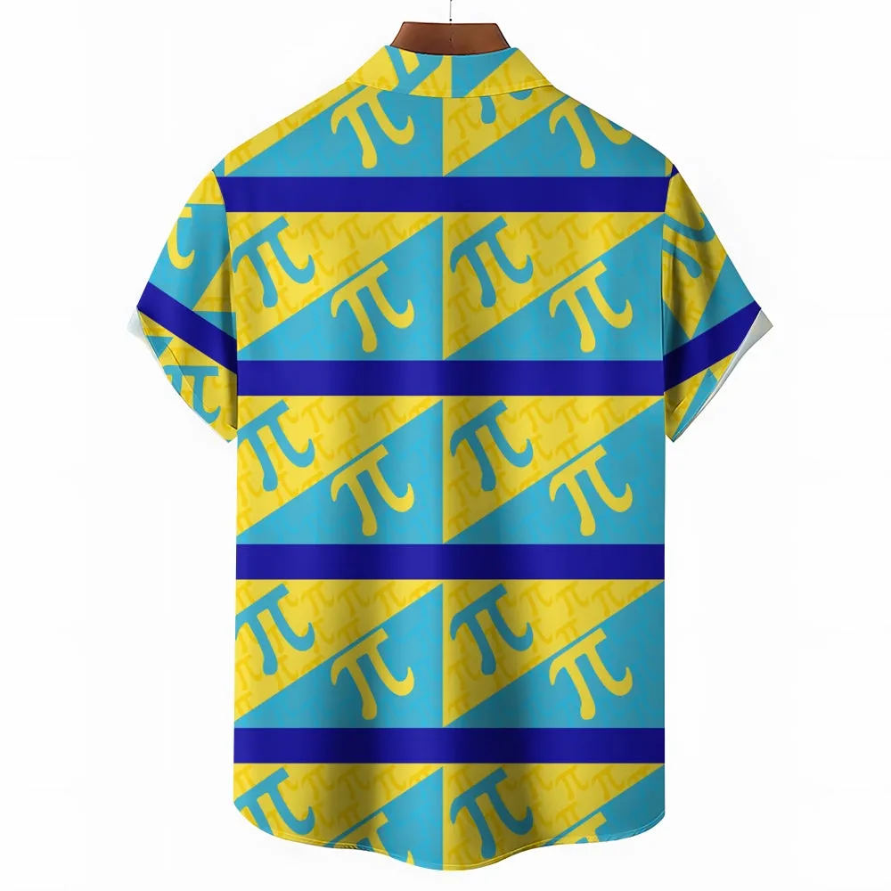 Men's Funny Math Printed Button Down Casual Shirts 2407001358