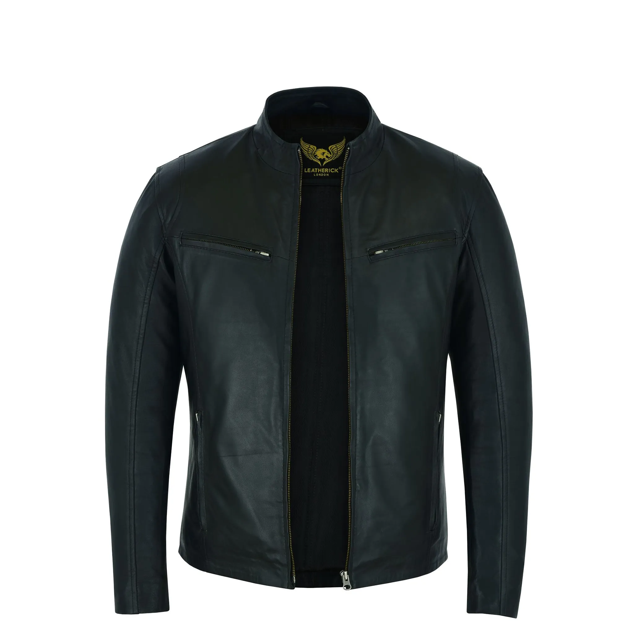 Mens Hooper Black Leather Jacket