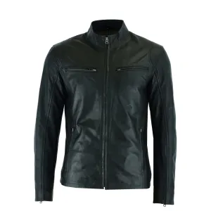 Mens Hooper Black Leather Jacket