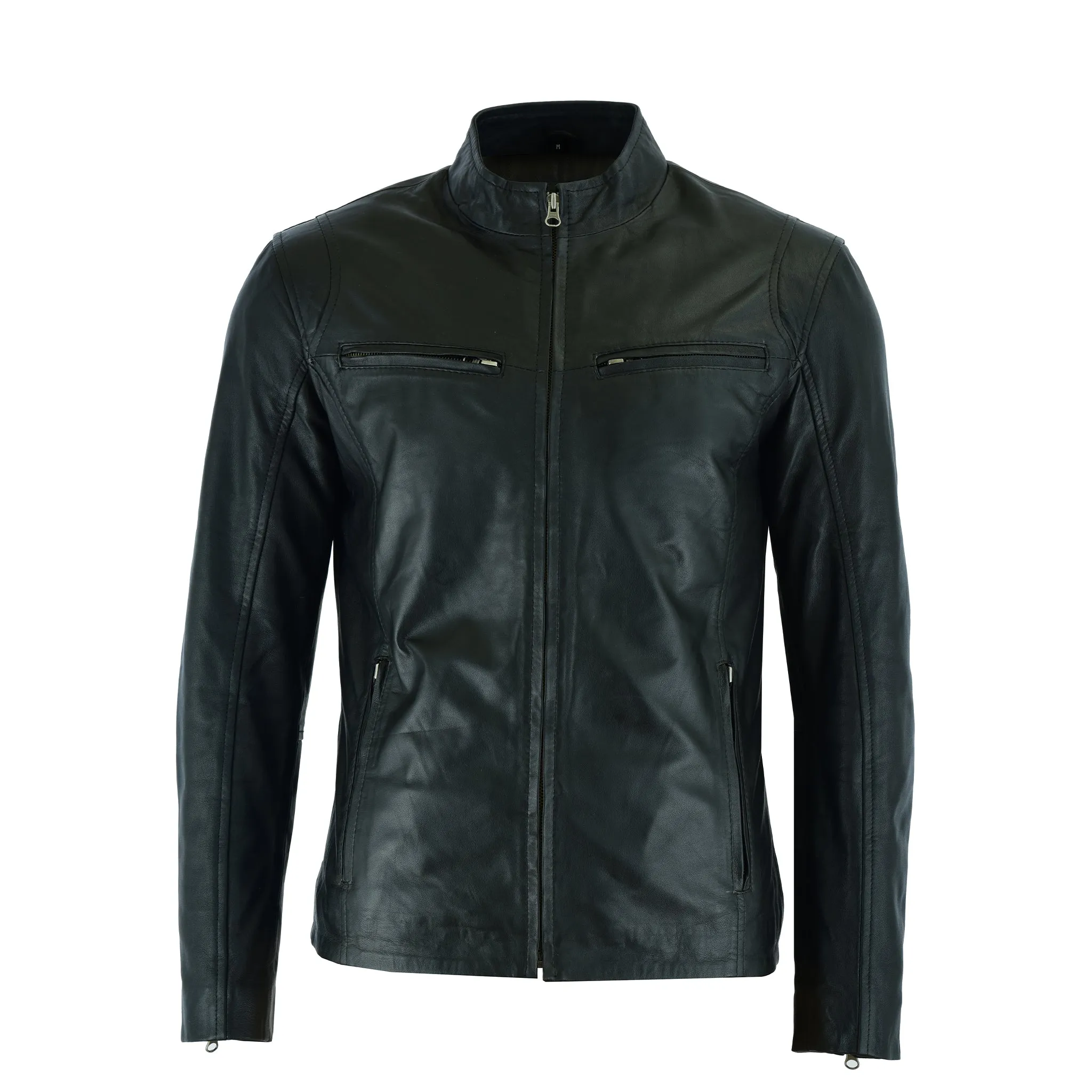 Mens Hooper Black Leather Jacket
