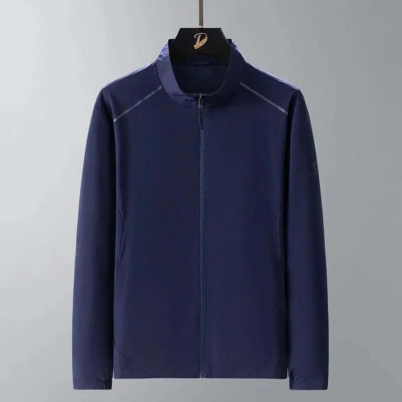 Men's Jacket 2024 Autumn New Loose Large Size and Breathable Outdoor Adventure Waterproof Stand Collar Coat Men Windproof Jacket