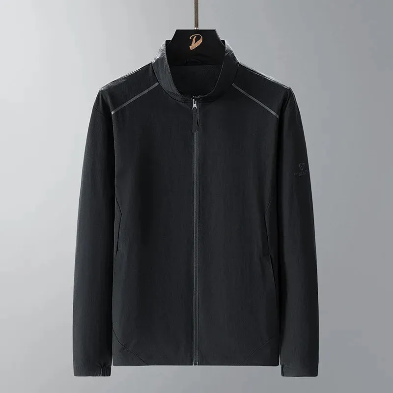 Men's Jacket 2024 Autumn New Loose Large Size and Breathable Outdoor Adventure Waterproof Stand Collar Coat Men Windproof Jacket