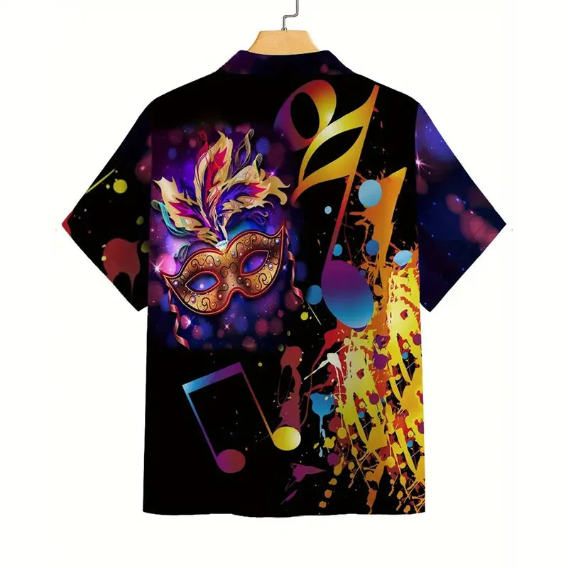 Men's Mardi Gras Graphic Print Party And Vacation Shirt
